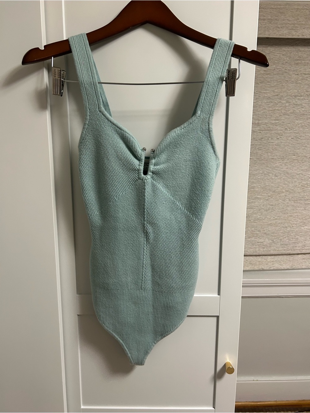 Abercrombie & Fitch Mint Green Ribbed Knit Bodysuit